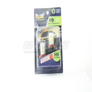 Лампа светодиодная "Маяк" 12V H9 (PGJ19-5) [6W LENS] WHITE 5000K (блистер 2 шт.)